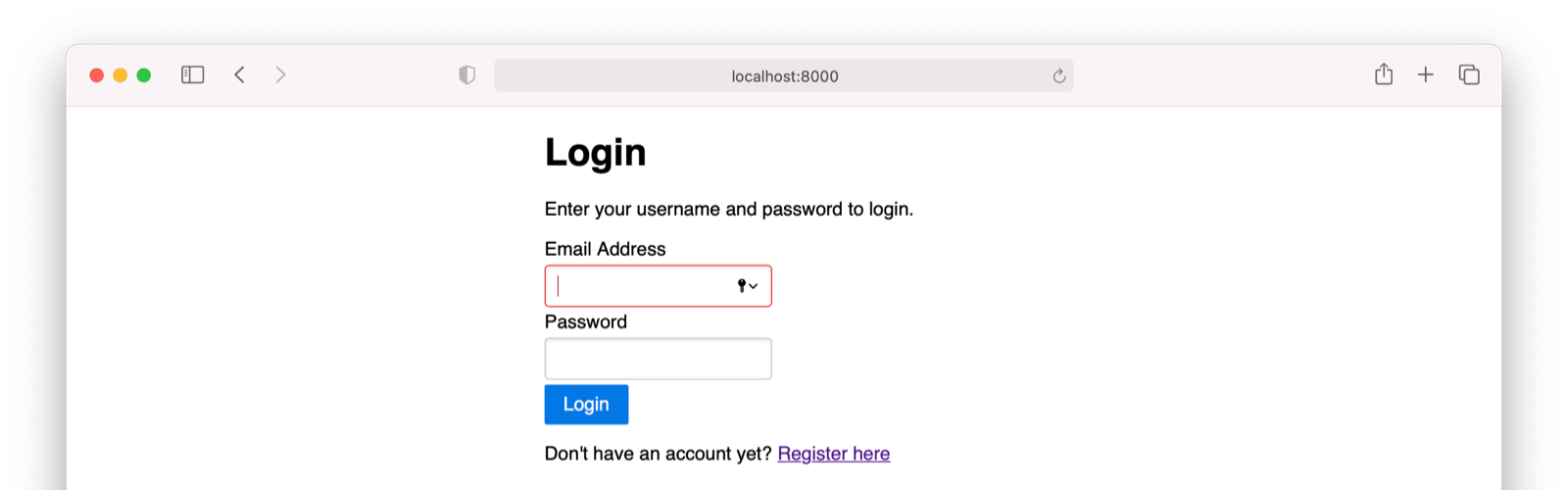 The profile page for a Laravel application using FusionAuth..