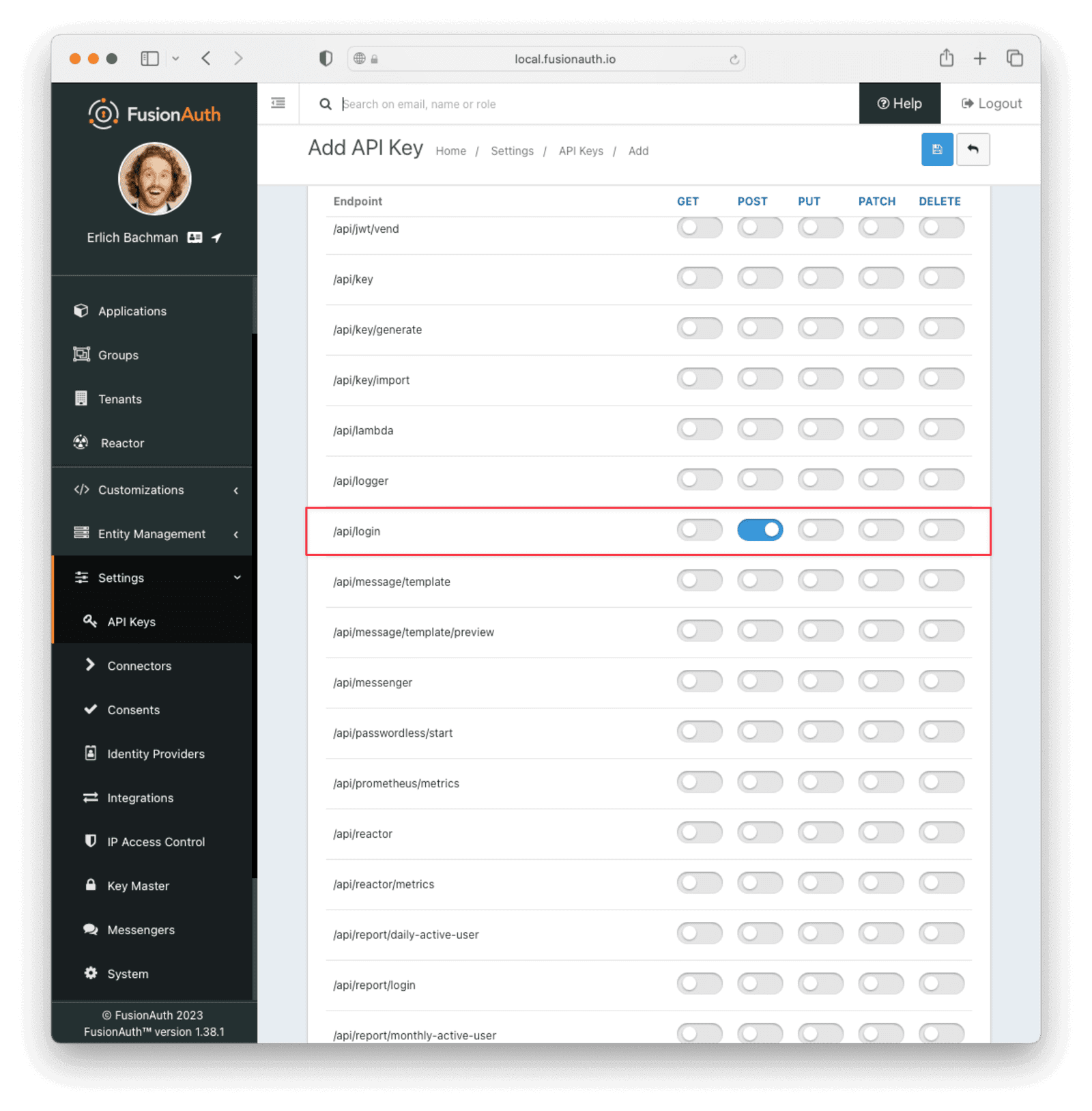 FusionAuth API Key setup