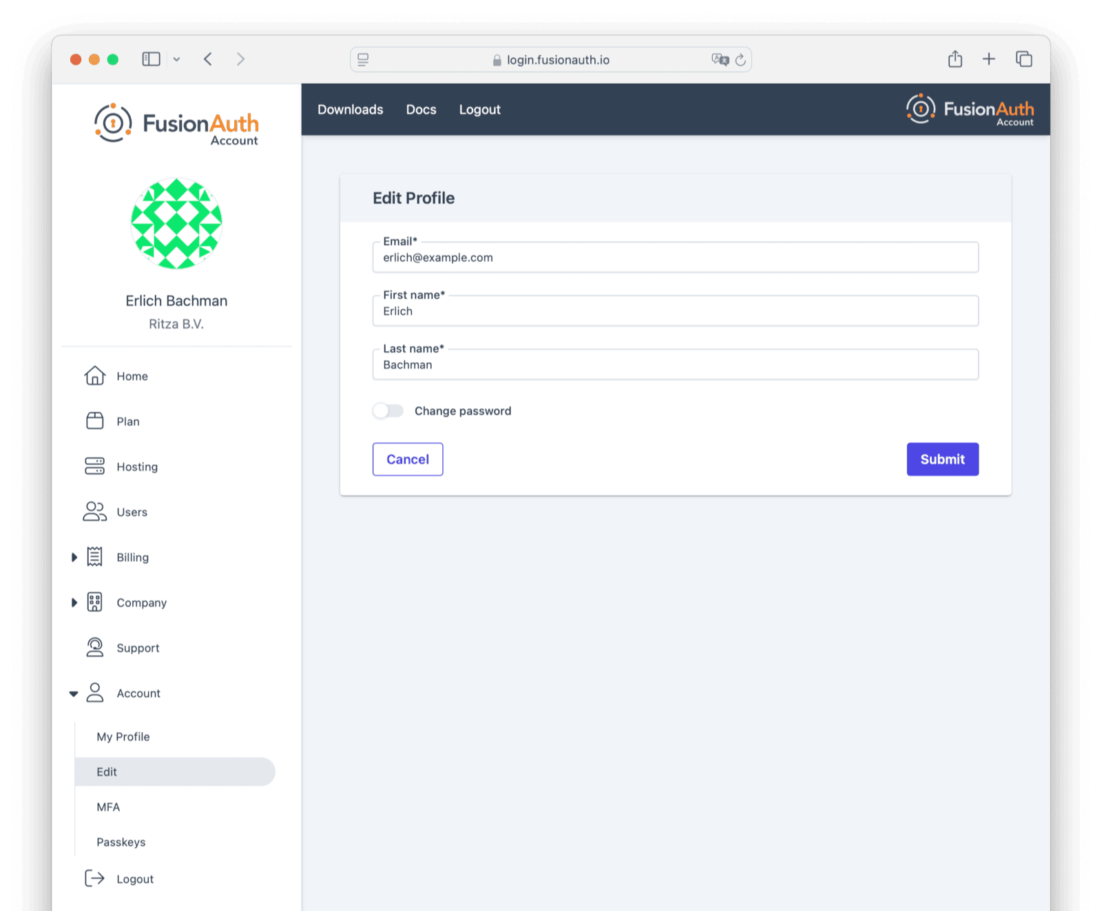 Edit your account details.