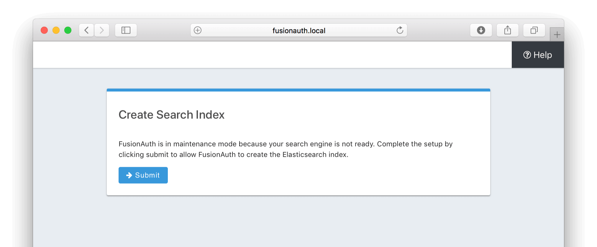 Maintenance Mode Search Configuration