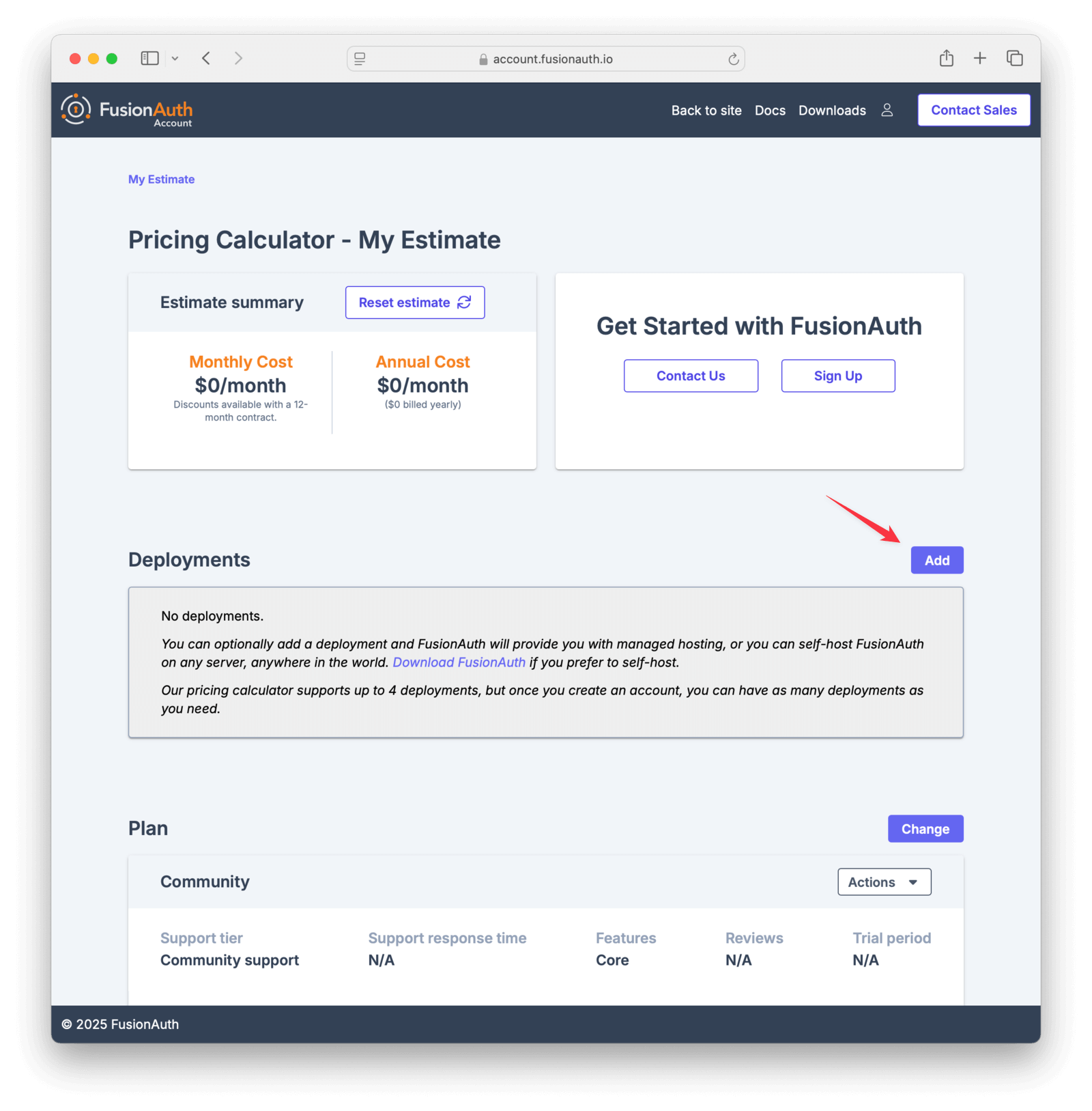 The pricing calculator.