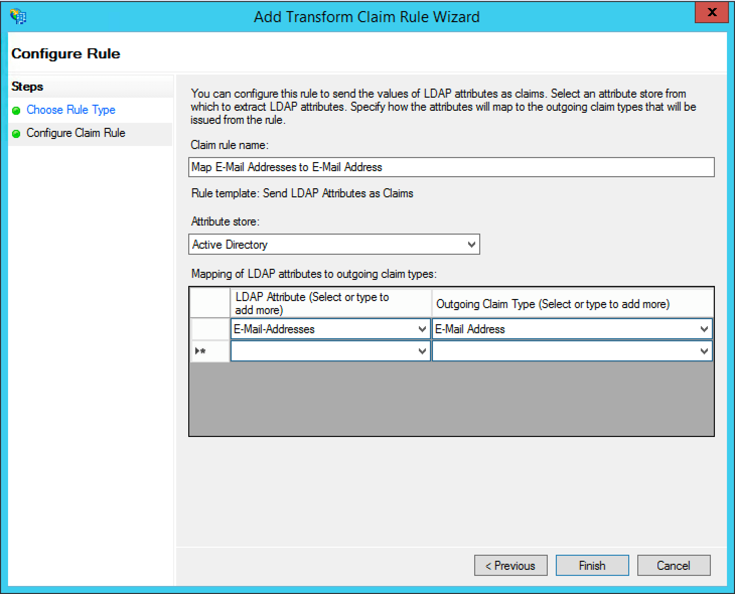 Map E-Mail attribute