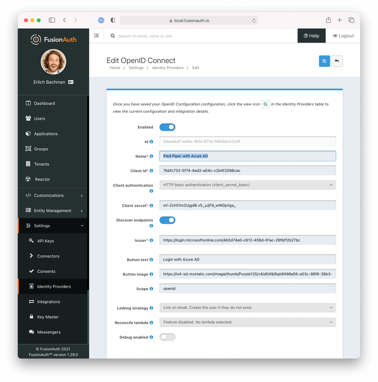 FusionAuth Azure AD IdP Configuration