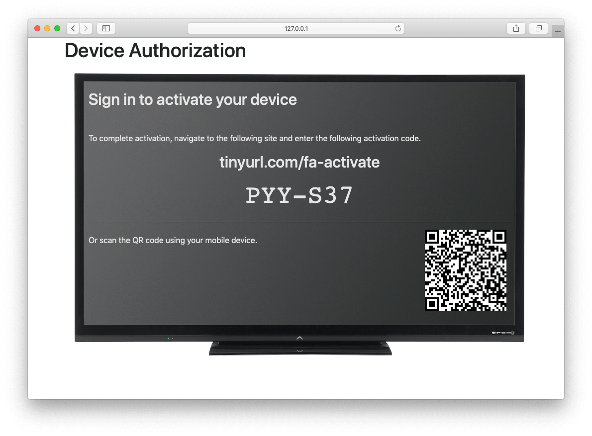 OAuth Device Example - Display Code