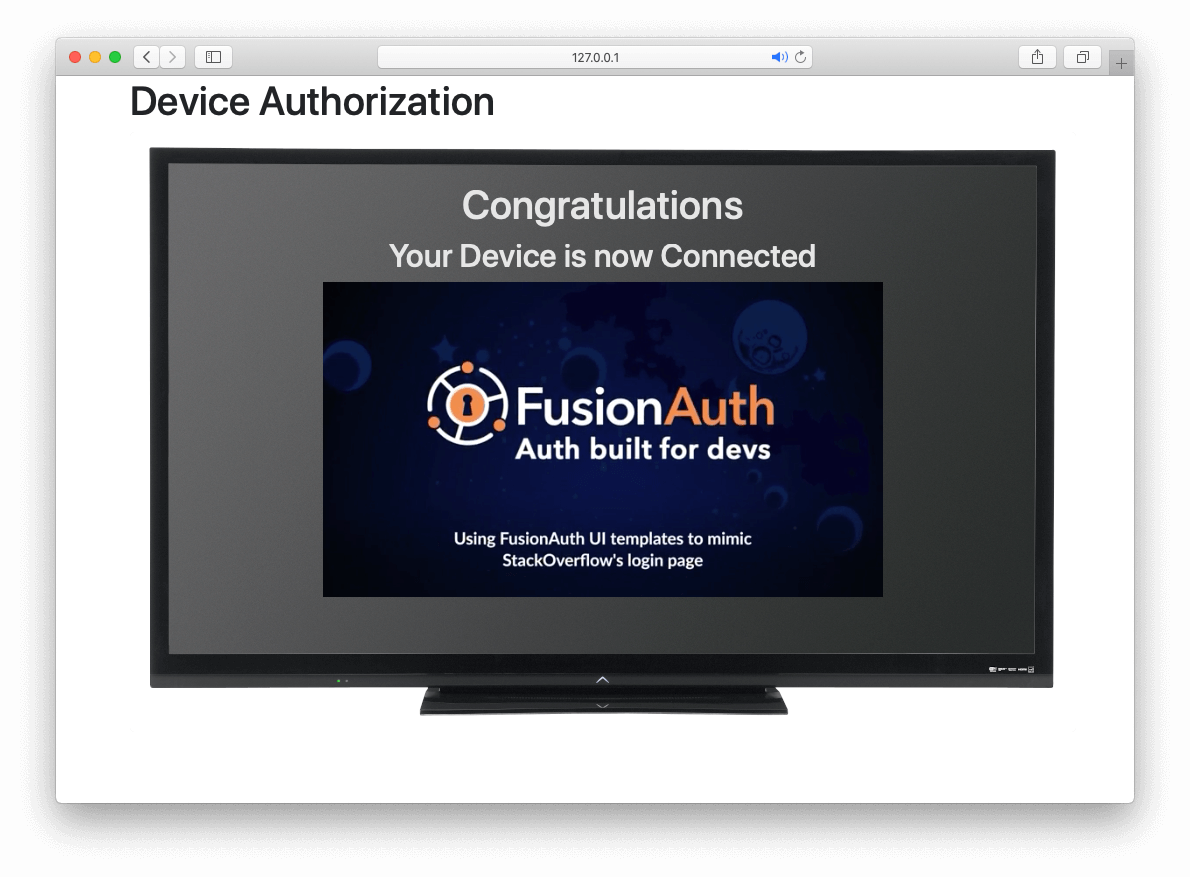 OAuth Device Example - Success