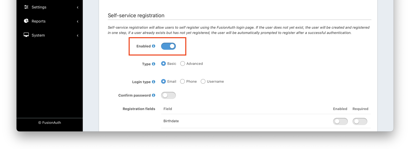 Enabling application self registration