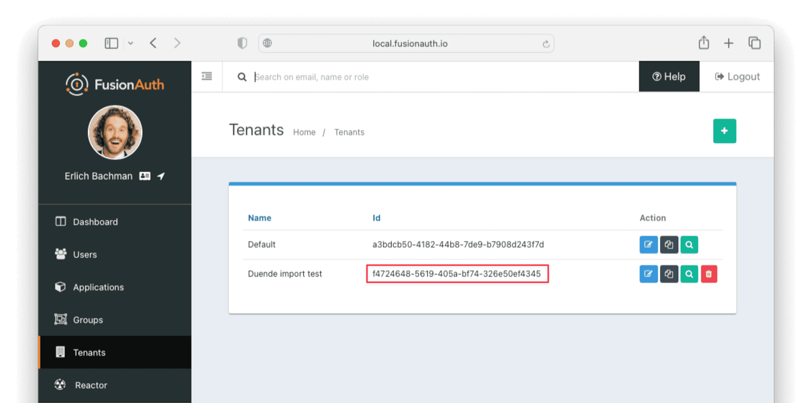 The tenant list.