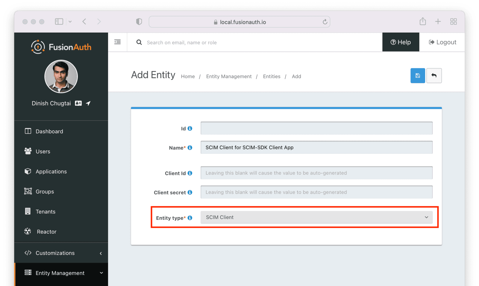 The details of the SCIM client entity.