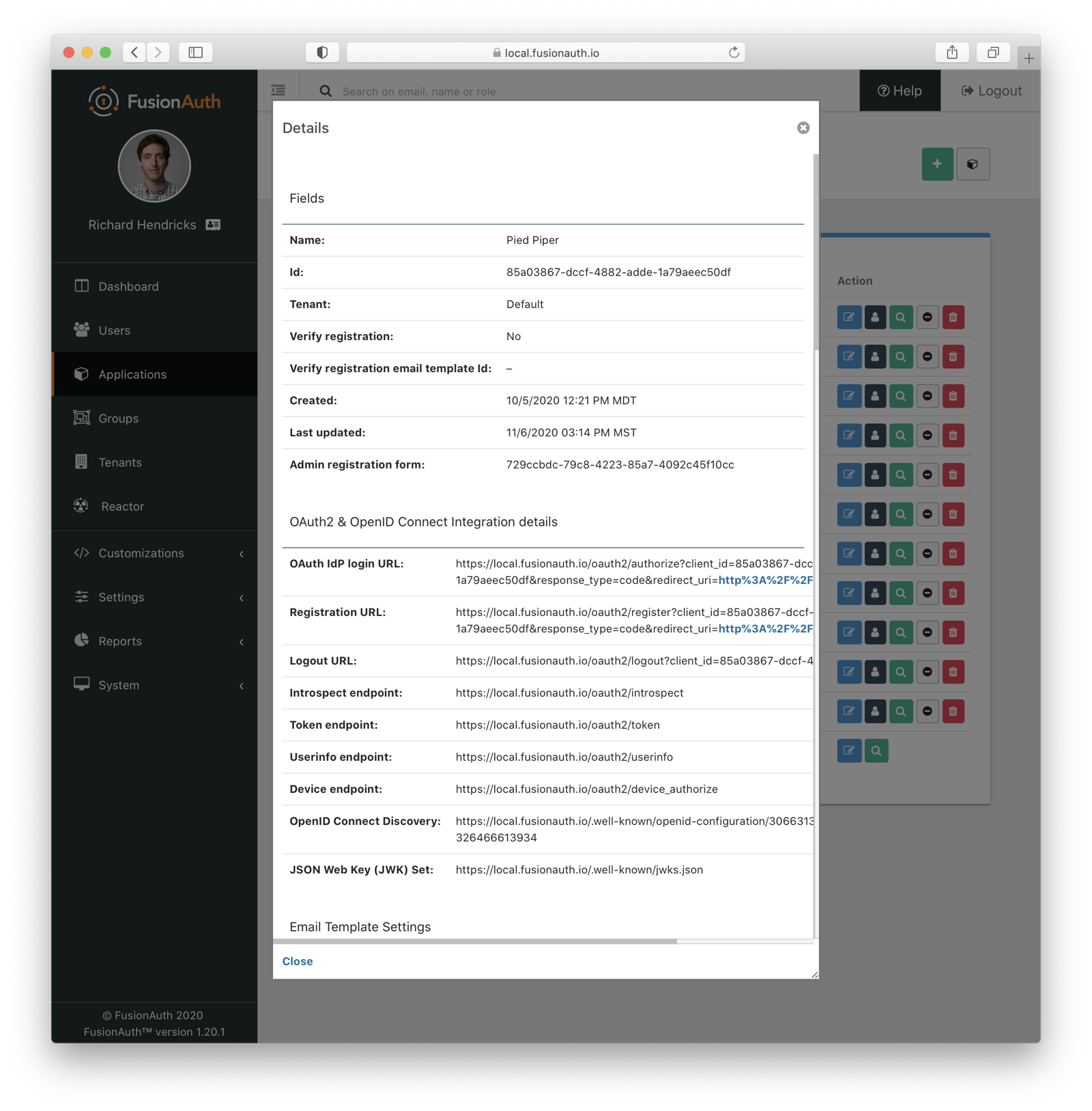 Finding the registration URL.