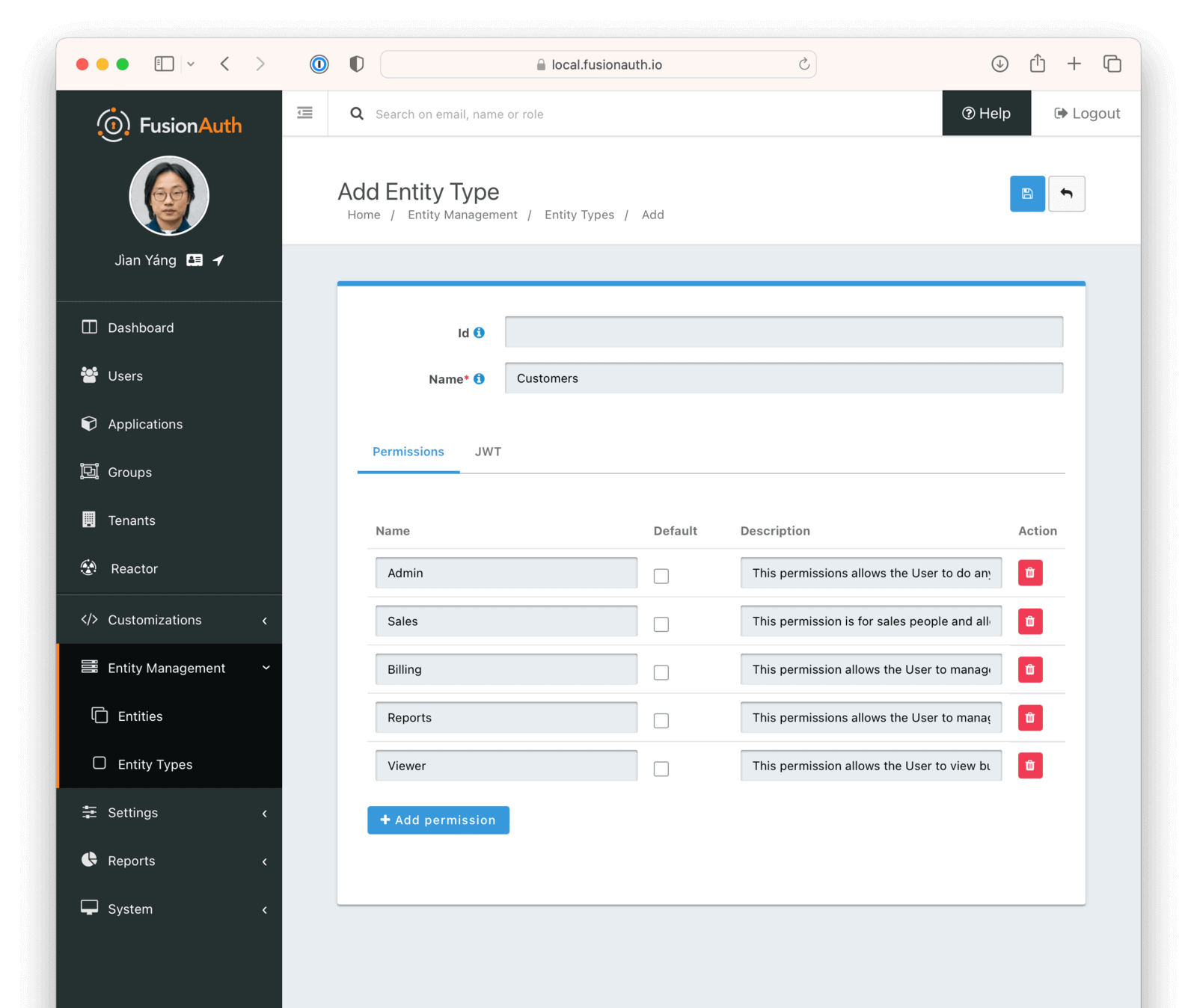 Entity Type creation